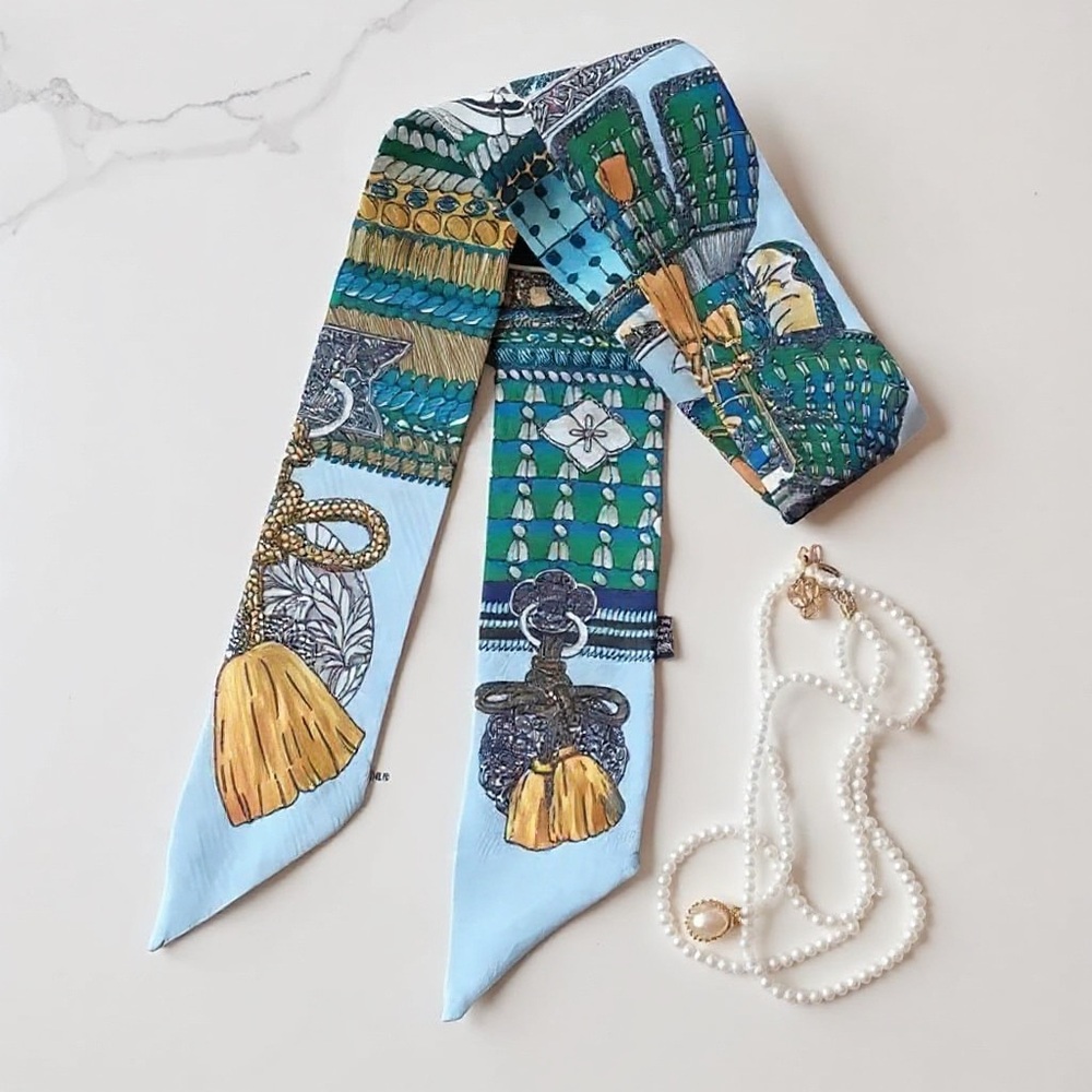 Versatile scarf / Twilly double layer - Picture 1 of 6